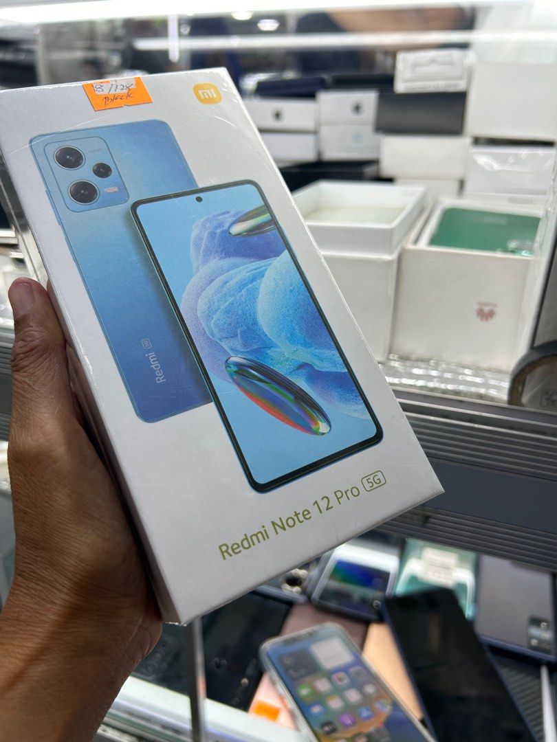 Redmi Note 12 Pro 5g 128gb ‘ 8g ram (Category: Xiaomi) located in San Juan City. Submitted by AshleyandLynGeneralmerchandise (Listing ID 1299658431, Image 2). Description: We accept trade in Credit card / Home Credit Shipping Meet ups / Delivery Fb page: Ashley & Lyn.