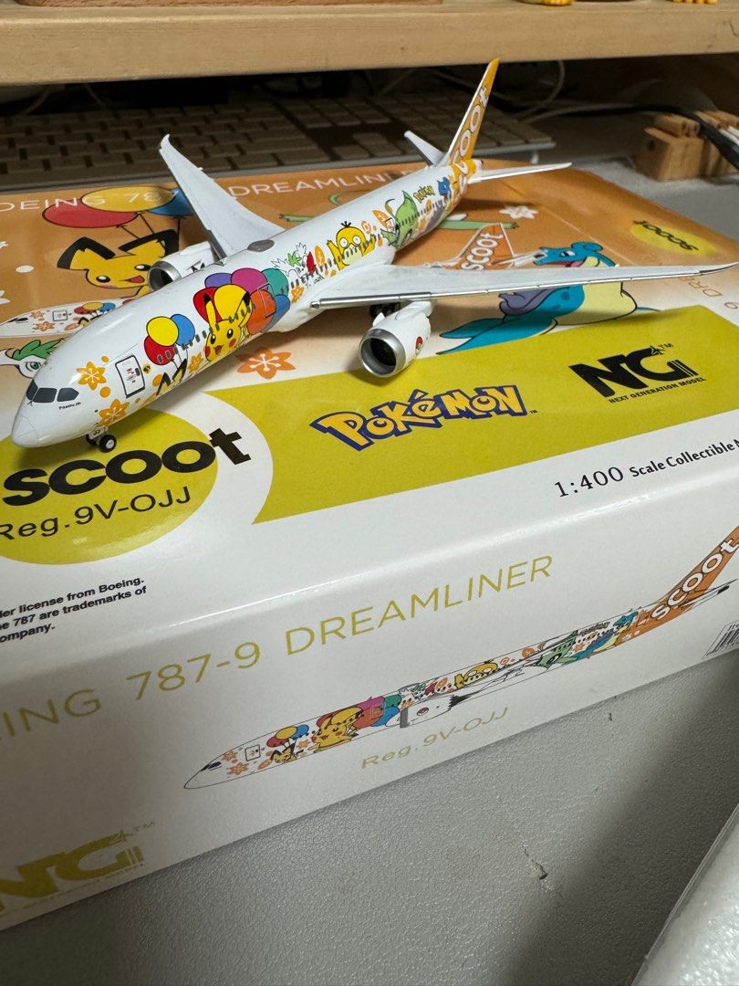 新加坡酷航Scoot NG Model 1:400 B787-9 Pokemon彩繪機飛機模型9V-OJJ 