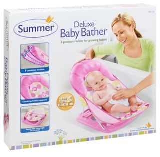 Summer Deluxe Baby Bather (Pink with Seahorses)