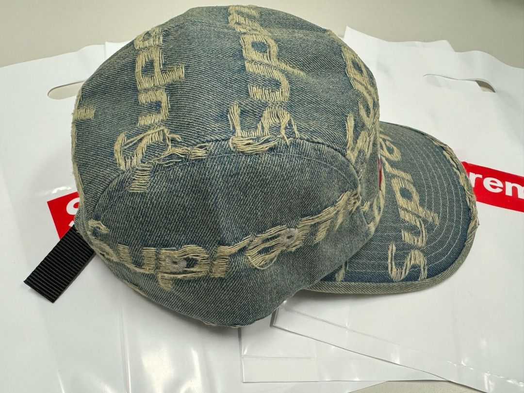 Supreme Frayed Logos Denim Camp Cap (SS21) - $48
