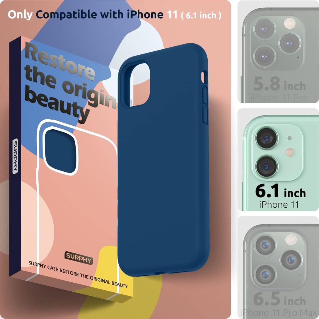 SURPHY Liquid Silicone Case Compatible with iPhone 11 Case, Soft