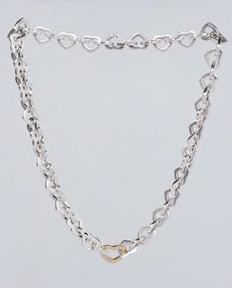 Tiffany & Co heart silver choker with 18K gold
