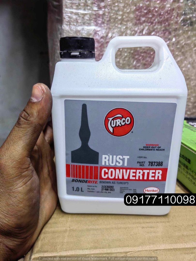 Turco Rust Converter (Category: Industrial Equipment) located in Manila. Submitted by joeyroque09 (Listing ID 1299659733, Image 1). Description: Turco Rust Converter Specs: 1Liter Price: 480/liter .