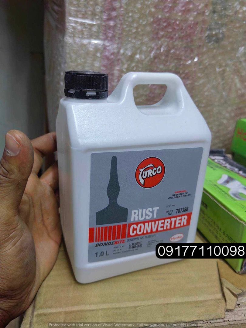 Turco Rust Converter (Category: Industrial Equipment) located in Manila. Submitted by joeyroque09 (Listing ID 1299659733, Image 3). Description: Turco Rust Converter Specs: 1Liter Price: 480/liter .