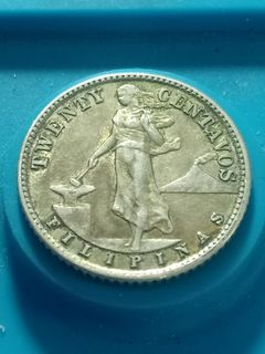 Twenty centavos uspi silver 1945