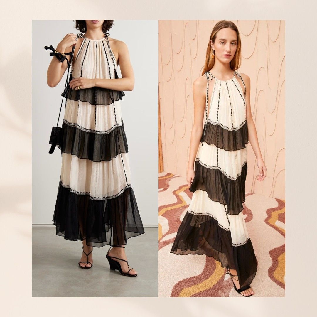 Ulla Johnson Delilah tiered embroidered silk-crepon maxi dress