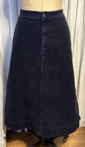 Uniqlo A-line High waist Midi Skirt  Deep Midnight Blue Corduroy  S