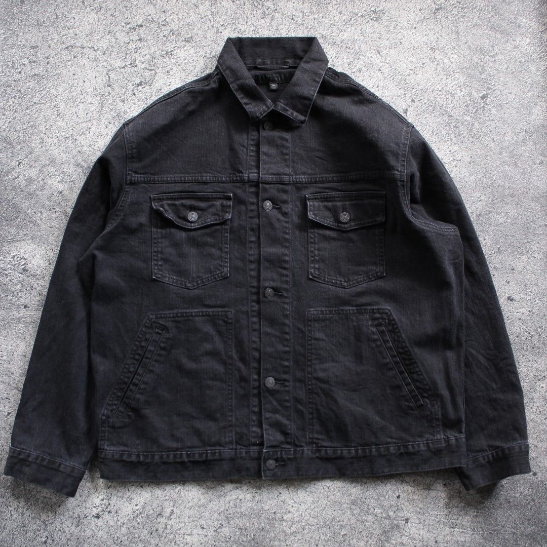 Black Denim Trucker Jacket Uniqlo Jeans Jacket Uniqlo Utility Jean