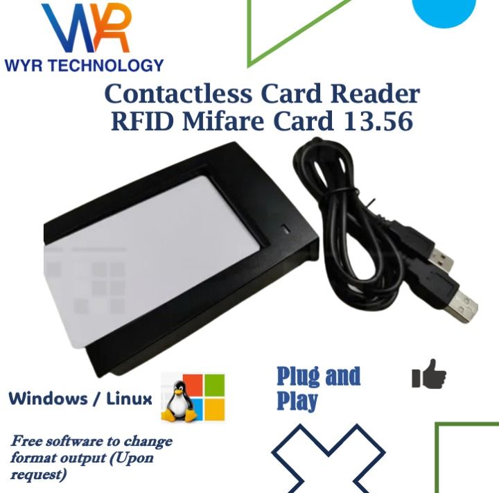 USB Contactless Card Reader RFID Mifare Card 13.56mhz (Windows / Linux ...