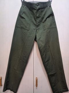 Vintage US Army Vietnam War Era 1970 OG107/OG507 Baker Pants with Rare Talon Zipper Selvedge