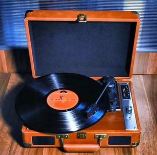 Vinyl record player gramophone bluetooth portable
