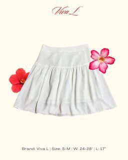 Viva L (Korea) White Pleated Mini Skirt | Beach Summer Boho Fairycore Cottagecore Coquette Casual
