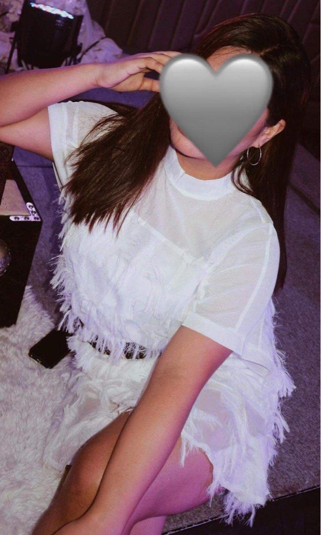 White furry dress cheap