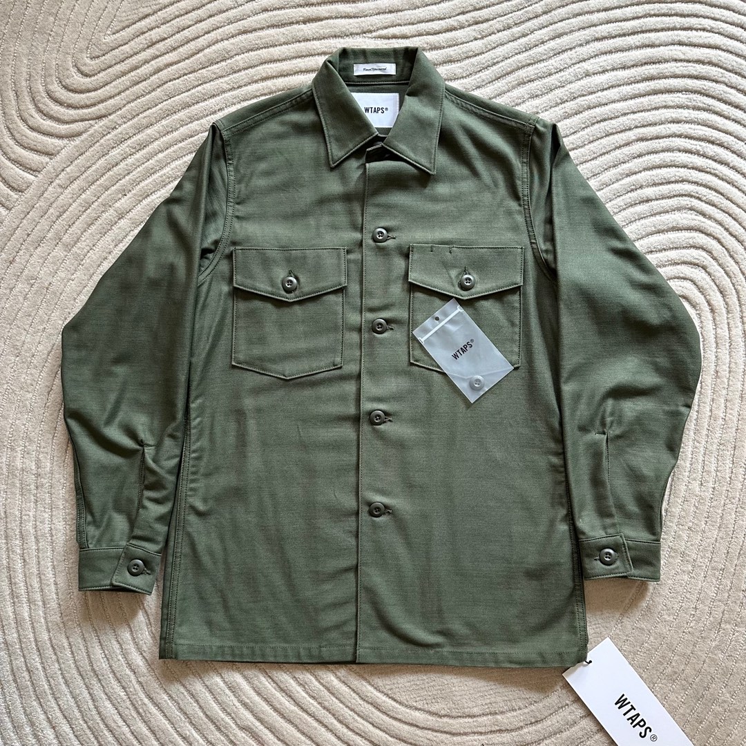 WTAPS COTTON SATIN LS WMILL LS 02 M オリーブ - ミリタリージャケット