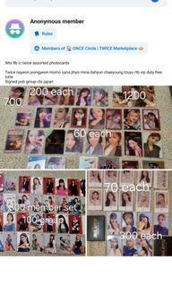 Wts lfb twice assorted photocards