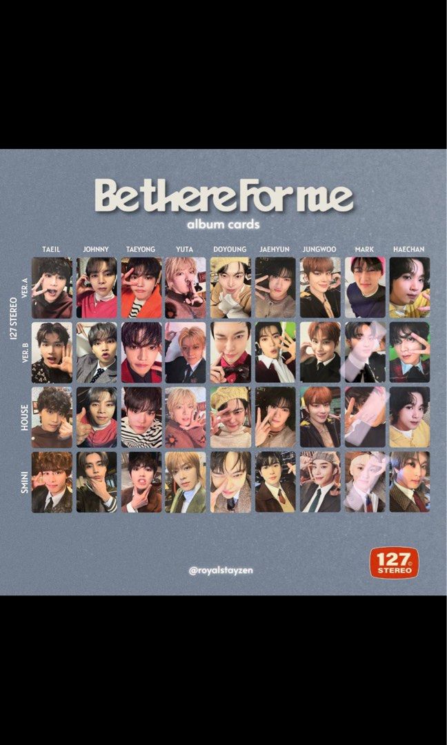 wts/wtt] nct 127 be there for me photocards nct127 btfm ld pob