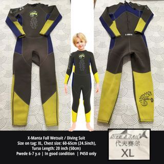 X-Manta 'Dive & Sail' Full Wetsuit / Diving Suit | Size: 4XS