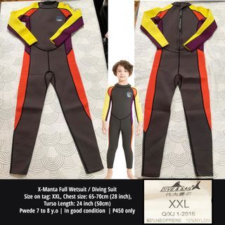 X-Manta 'Dive & Sail' Full Wetsuit / Diving Suit | Size: 3XS