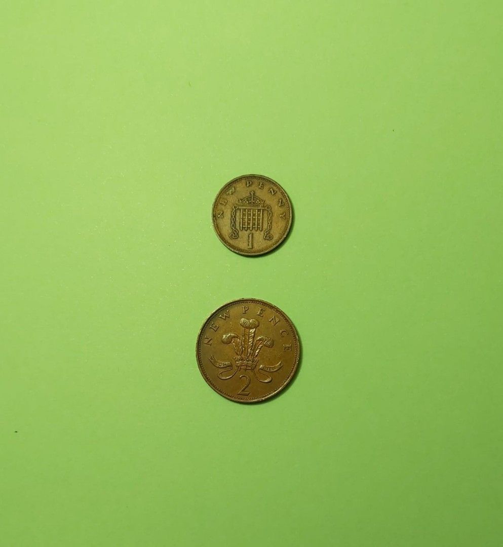 英國新（1便士）和（2便士）硬幣各一枚, 興趣及遊戲, 收藏品及紀念品, 錢幣- Carousell