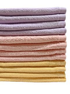 12pcs Plain Bath Towels - Cotton