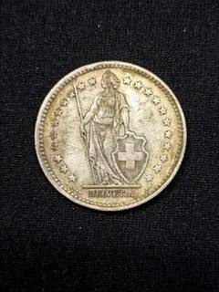 1941 Silver 2 Francs Helvetia Standing