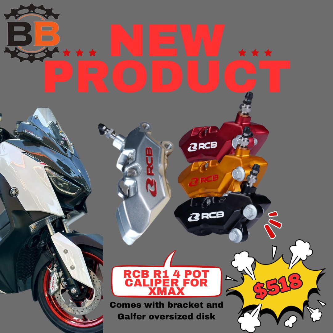 [Accessories] RCB R1 4 Pot Caliper for Xmax 250/300, Motorcycles ...