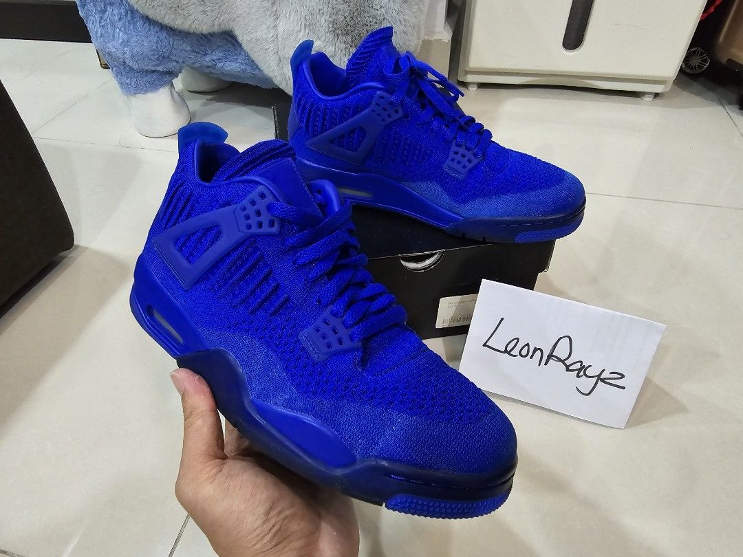 AJ4 Air Jordan 4 Retro Flyknit Hyper Royal Blue for sale Men s Fashion Footwear Sneakers on Carousell