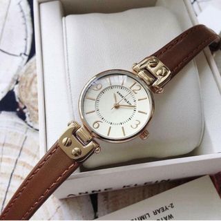 Anne Klein leather strap watch