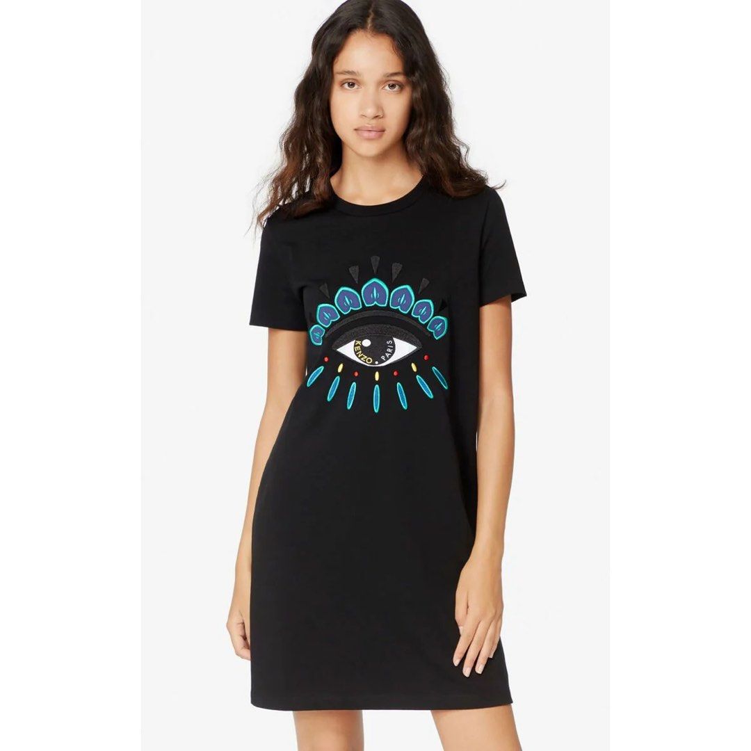 Auth kenzo eye embroidered dress Women s Fashion Dresses Sets Dresses on Carousell