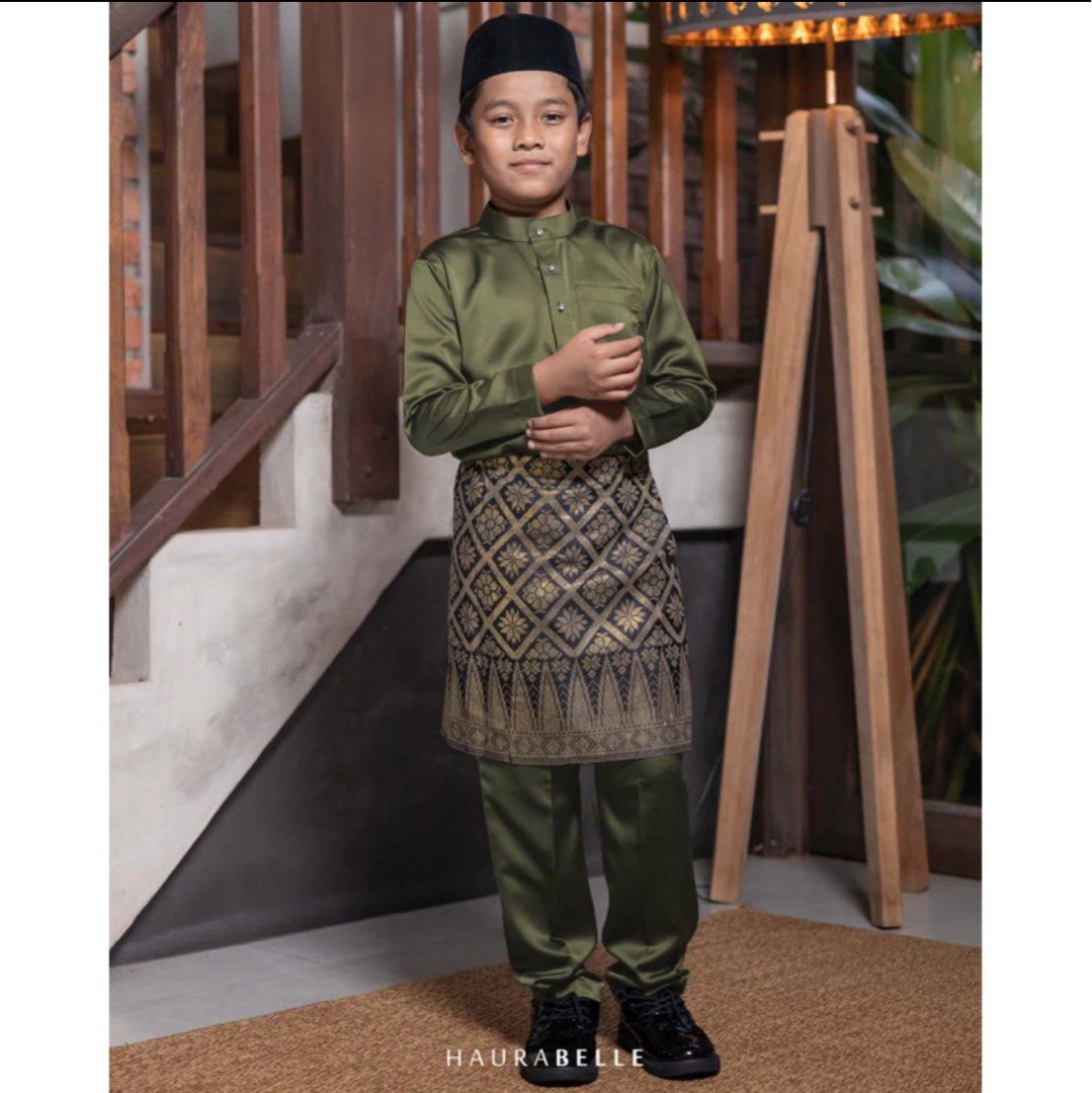 Green baju kurung top