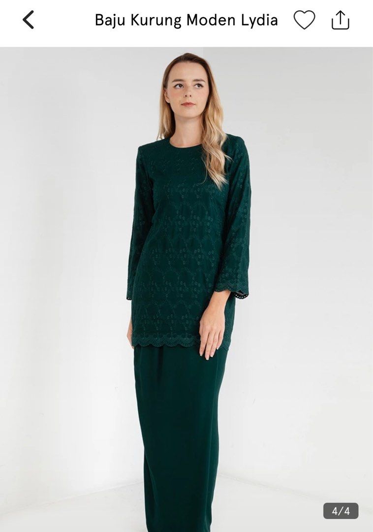 Baju Kurung Moden Emerald Green Women s Fashion Muslimah Fashion Baju Kurung sets on Carousell
