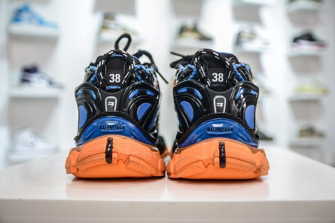 Blue and orange balenciaga runners hot sale