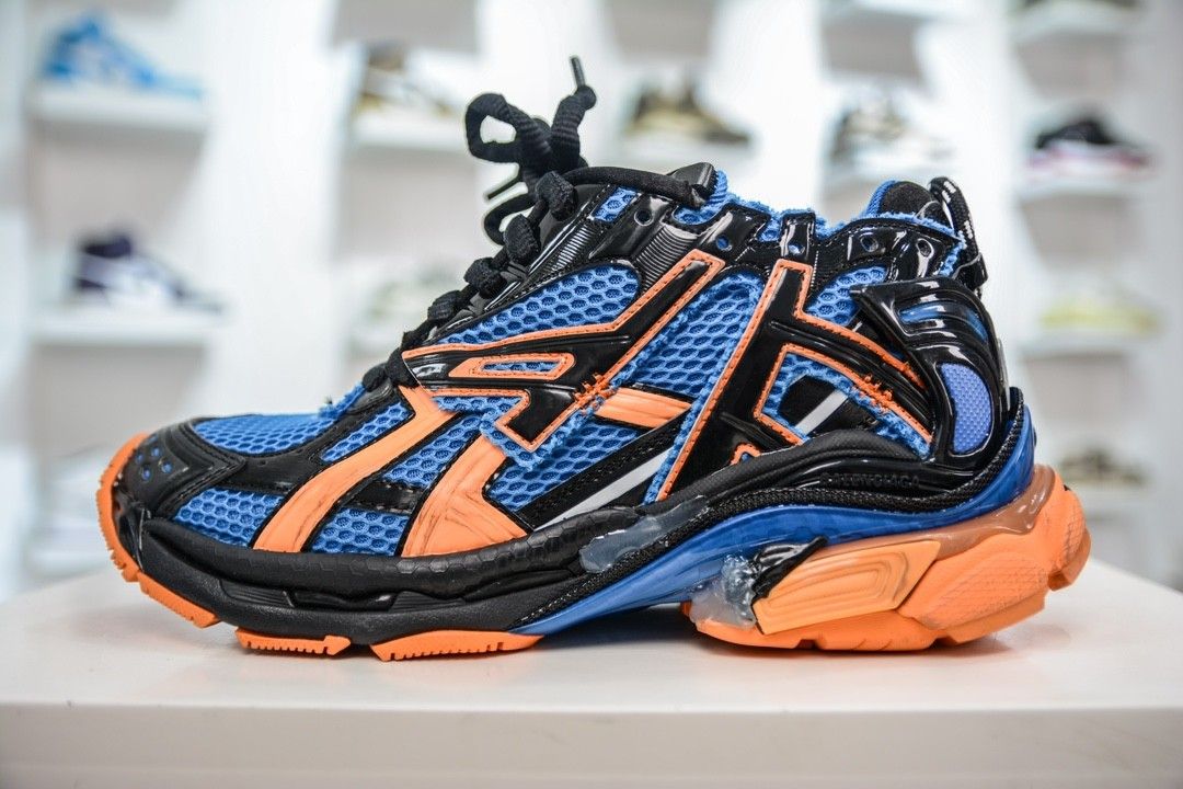 Balenciaga Women s Runner Sneaker in Blue Orange W 2022 677403 W3RB3 4719 Mid Season Sale