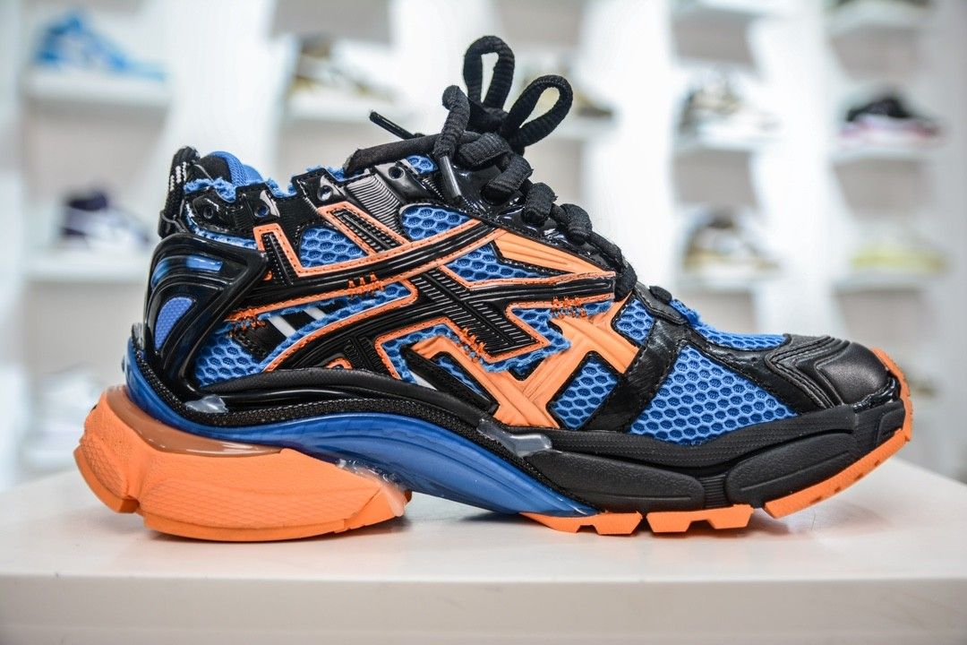 Balenciaga Women s Runner Sneaker in Blue Orange W 2022 677403 W3RB3 4719 Mid Season Sale