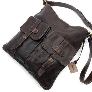 BALLY Shoulder Bag All Leather Brown Trespo