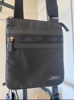 BALLY shoulder bag nylon & leather black