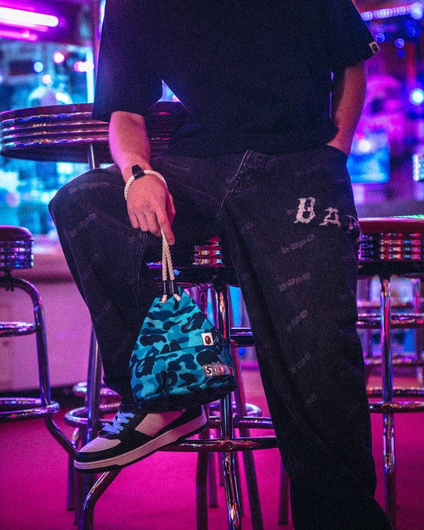 BAPE X SAINT MXXXXXX ROPE SNAP BAG, Men