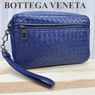 Bottega Veneta Clutch Bag Second Bag Intrecciato Navy