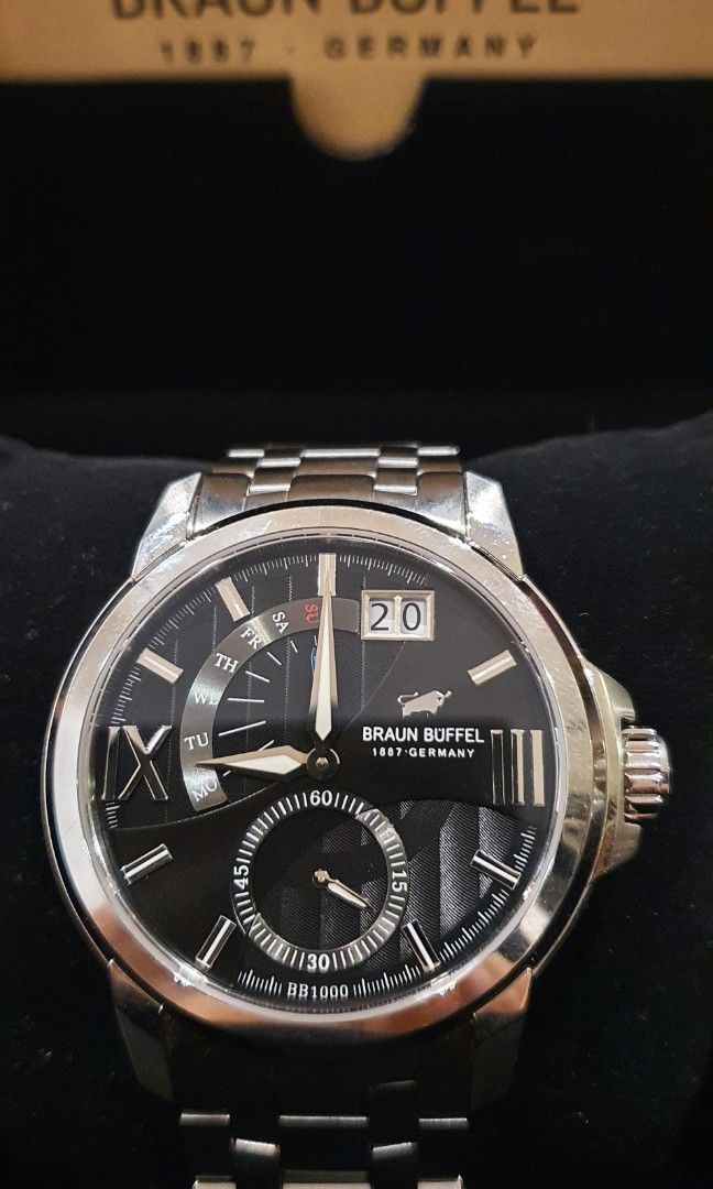 BRAUN BUFFEL 1887 Germany Black Dial Stainless Steel Watch