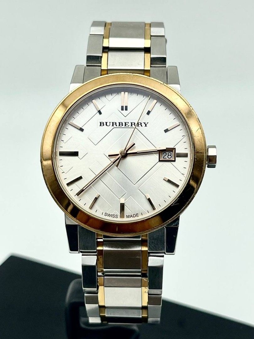 Burberry BU9006 Silver Dial Two Tone Unisex Watch Luxury Watches on Carousell