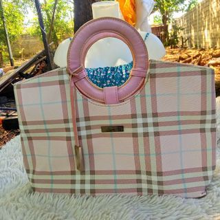 Burberry Pink Plaid Handbag