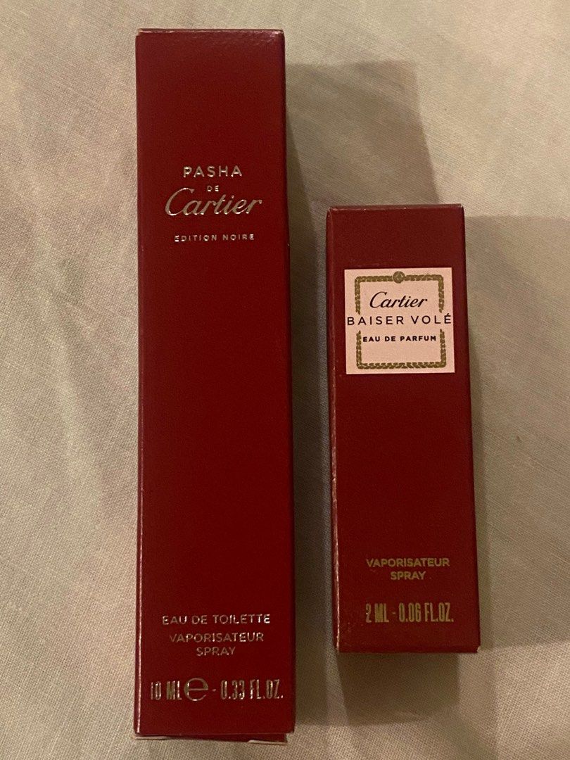 CARTIER PASHA Perfume 10ml (Category: Fragrance & Deodorants) located in Pasig City. Submitted by declutterwithmaria (Listing ID 1299923138, Image 1). Description: With free 2ML Baiser Vole scent Sprayed few times Not my scent.
