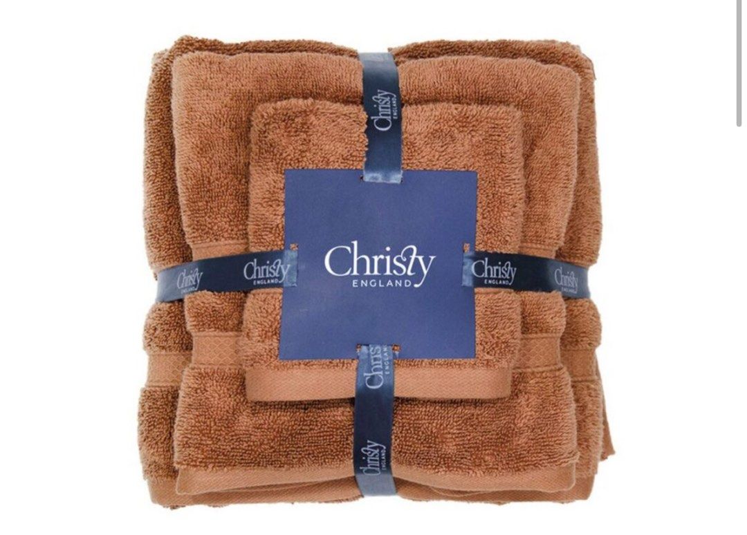 CHRISTY CHROMA 100 COMBED COTTON 4PC BUNDLE SET NEW BURNT SIENNA Furniture Home Living Bedding Towels on Carousell