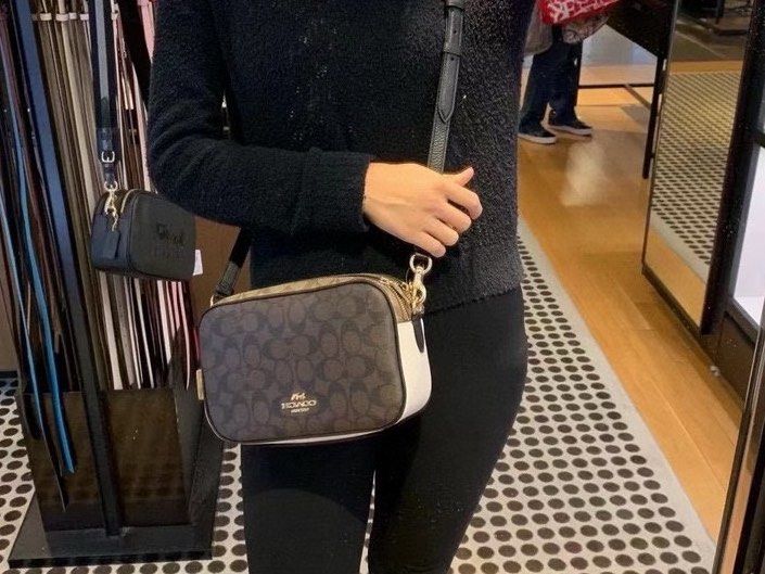 Coach c1767 double zip camerabag slingbag crossbody, Luxury, Bags