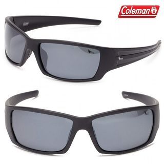 Coleman Saber C6044 C1 Polarized Rectangular Sunglasses,Shiny Black,139 mm