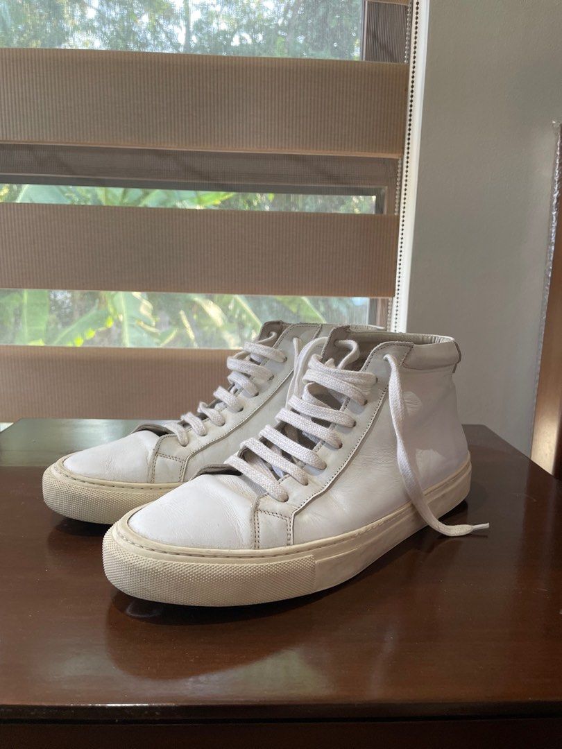 Common Projects Alts (Ricardo Preto) (Category: Sneakers) located in Quezon City. Submitted by papajawnz (Listing ID 1299884309, Image 2). Description: Ricardo Preto white high cut sneakers Common Projects alternative Bought from Rustans Good condition can be cleaned to look new. Fits 9.5-10 .