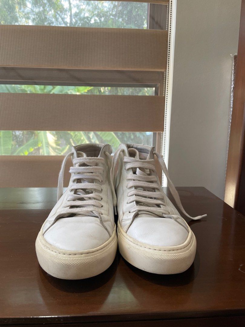 Common Projects Alts (Ricardo Preto) (Category: Sneakers) located in Quezon City. Submitted by papajawnz (Listing ID 1299884309, Image 1). Description: Ricardo Preto white high cut sneakers Common Projects alternative Bought from Rustans Good condition can be cleaned to look new. Fits 9.5-10 .