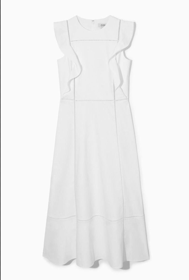 COS Ruffled Linen-Blend White Dress (Category: Dresses) located in Sibulan. Submitted by classy.potato (Listing ID 1299836819, Image 3). Description: Hi. Courier of choice shall be paid and booked by buyer. Once decided, please message me for my details. Thank you!.