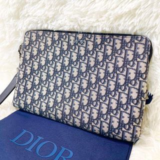 Dior Oblique Trotter Clutch Bag Navy