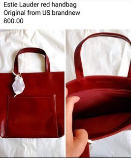 Estee Lauder Red Leather Bag